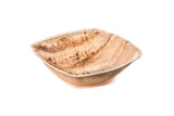 6 inch square palm leaf bowl from side