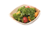 6 inch square palm leaf bowl with salad