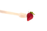 Birch wood fork with strawberry