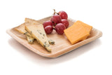 6 inch square palm leaf plate with cheese