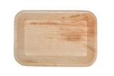 Top of 9 inch rectangle palm leaf tray